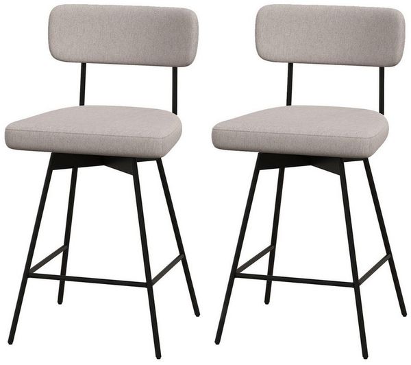 KOMFOTTEU Barhocker (2er-Set), Küchenstühle drehbar, mit Rückenlehne und Fußstütze
