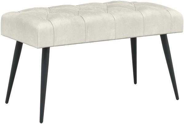 vidaXL Bank mit Knopfheftung Creme 80 x 40 x 46 cm Samt 42038565