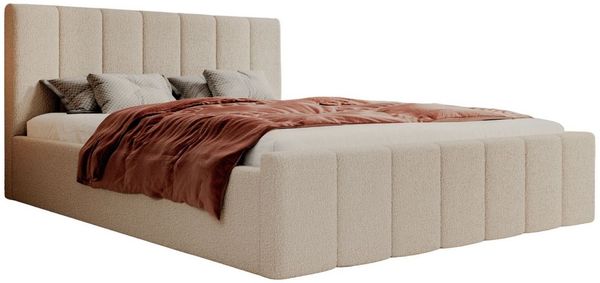 Compleo Polsterbett Boucle FLAV Stauraumbett, Doppelbett, Modern und Elegant (Slim, Designerbett), 120/140/160/180, Modern Schlafzimmer