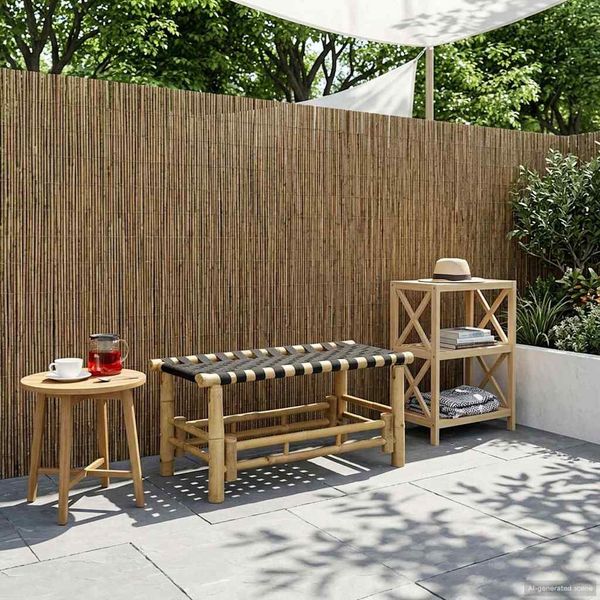 vidaXL Gartenbank 80 x 38 x 40 cm Bambus Natur Rechtwinklig 42028073