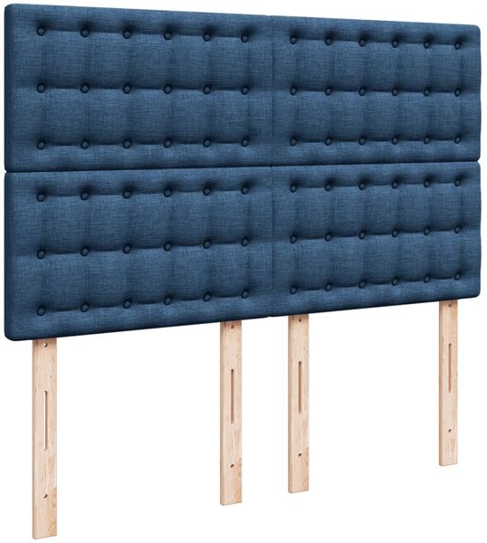 vidaXL Boxspringbett mit Matratze Blau 140x190 cm Stoff 3292803 Bild 7