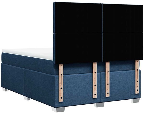 vidaXL Boxspringbett mit Matratze Blau 140x190 cm Stoff 3292803 Bild 12
