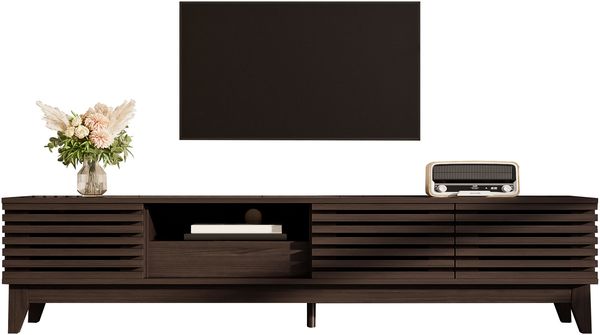 TV-Schrank mit einer Schublade und drei Türen, TV-Möbel, TV-Panel, TV-Lowboard, TV-Schrank. Einzigartiges Design, Vintage-Holzfarbe. 170*35*40 cm
