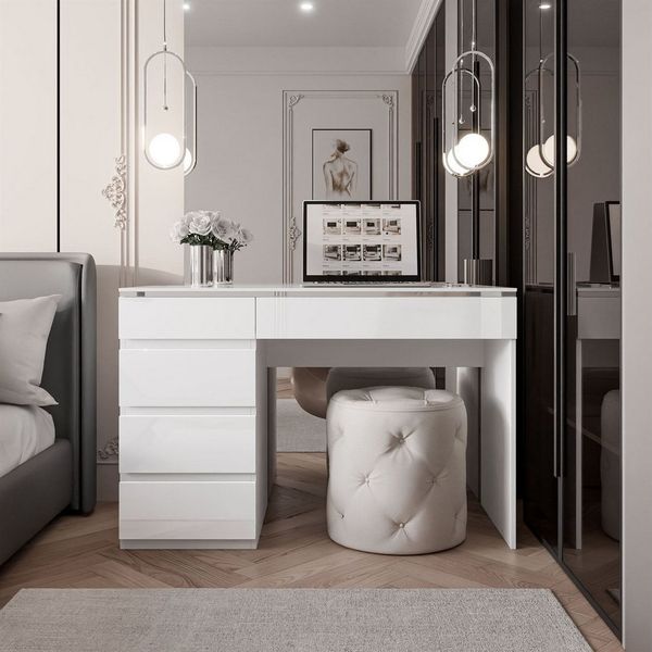 Lookway Schreibtisch AURORA SILVER mit Schubladen, Breite: 120 cm