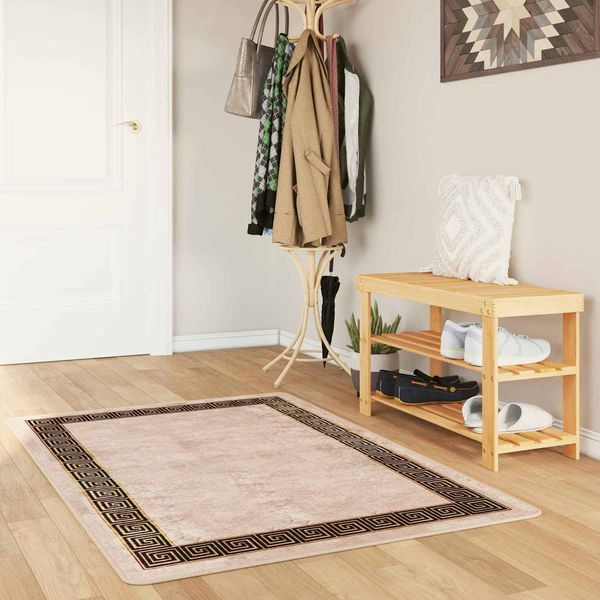 vidaXL Teppichläufer MARSA Schwarz 100x150 cm Polyester und PVC 42023337