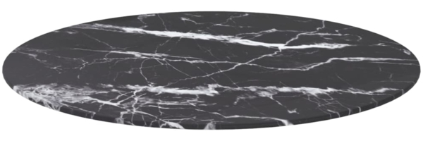 vidaXL Tischplatte Schwarz Ø70x0,8 cm Hartglas in Marmoroptik 322265