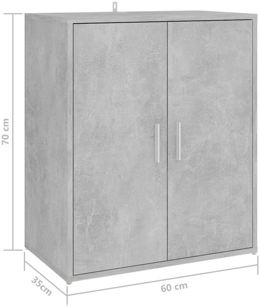 vidaXL Schuhschrank Betongrau 60x35x70 cm Holzwerkstoff 808922 Bild 9
