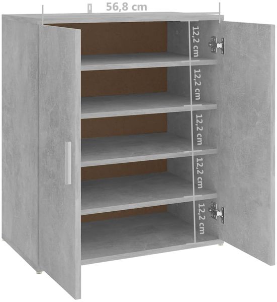 vidaXL Schuhschrank Betongrau 60x35x70 cm Holzwerkstoff 808922 Bild 10