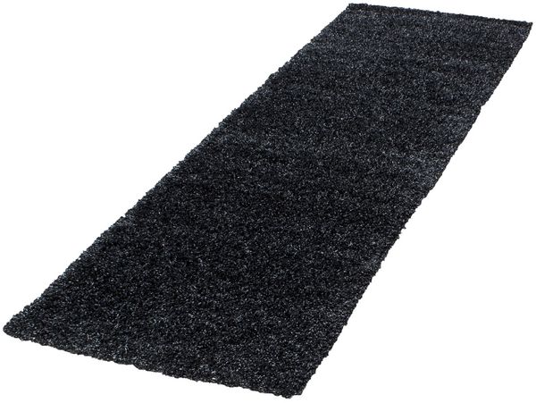 Hochflor Teppich Lux Läufer - 80x250 cm - Anthrazit
