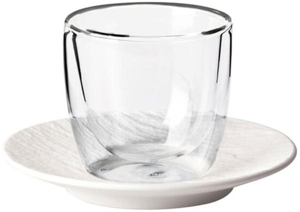 Villeroy & Boch Manufacture Rock Espressoglas mit Untertasse 60 ml weiß