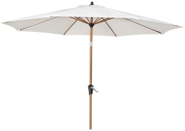 Sonnenschirm Nurolin Metall, modern neigbar, rund Ø 300 cm, weiß Natur, winddichter Kamin