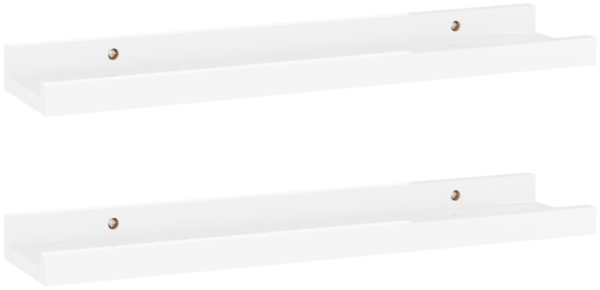 vidaXL Wandregale, 2 Stk., MDF weiß Hochglanz, 40 x 9 x 3 cm