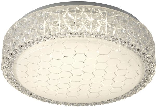 LED Deckenlampe mit Wabenmuster und Kristallrand
