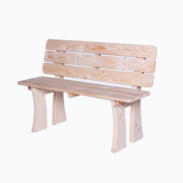 Mega-Holz Gartenbank Sitzbank "Ungarn" Kiefernholz 118 x 47 x 80 cm - 2-Sitzer aus Kiefer Holz, Naturbelassene, massive Kiefer mit modernen Design