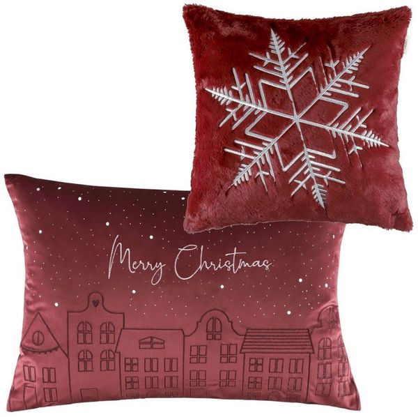 Esprit Kissenhülle TOWN Zierkissenhülle Weihnachten, (1 Stück), 40 x 60 cm in Rot