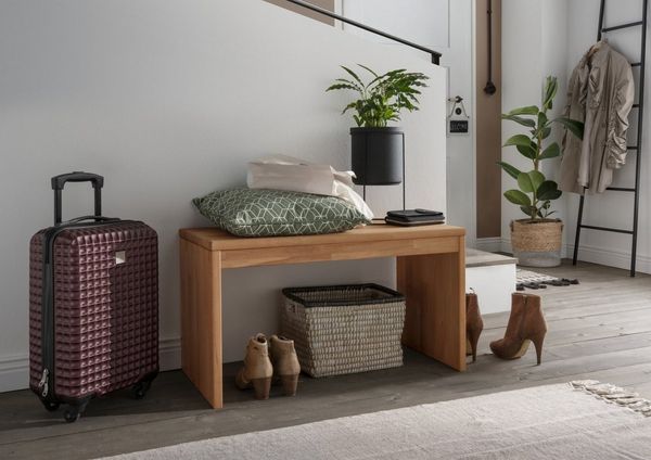 Garderobenbank Sitzbank KIRSA 82 cm Kernbuche massiv
