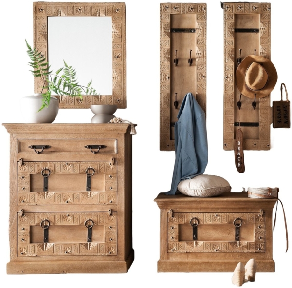 Dielen-Set Daipur Mangoholz Natur
