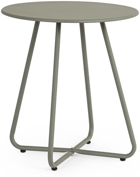 Gartenbeistelltisch Lebaj aus Metall, modern rundes Design, grün, Ø 45 cm, pflegeleicht