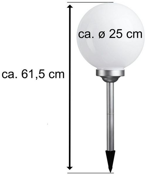 kamelshopping LED Solarleuchte Solar Kugelleuchte / Gartenkugel für Aussen mit LED Beleuchtung, LED fest integriert, Warmweiß, inkl. austauschbarem 600 mAh Akku