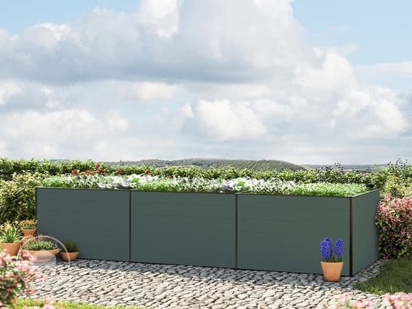 GFP Aluminium Hochbeet KINGSIZE DANIELA - 351 x 77 x 77 cm - Anthrazit, Stecksystem, langlebig