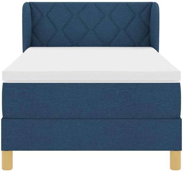 vidaXL Boxspringbett mit Matratze mit Kopfteil Blau 90 x 190 cm Stoff 3340254 Bild 7