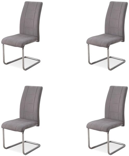 Somnia Descanso - 4er Pack gepolsterte Stühle für Wohnzimmer, Esszimmer, Marengo-Finish mit verchromten Beinen, Modell Vera, Maße: 42,5 cm (Breite) x 52 cm (T) x 99 cm (H)