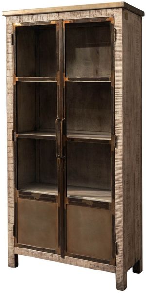 Vitrine Mango 90x40x180 braun lackiert HEAVY INDUSTRY #241