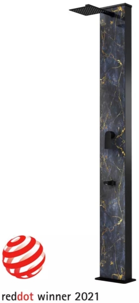 Steinbach Solardusche "Straight Line", gold-schwarz Marmor