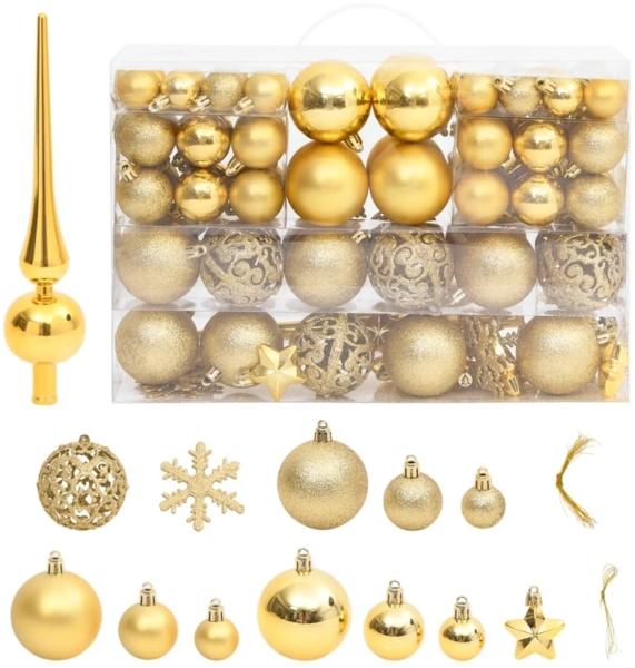 vidaXL 111-tlg. Weihnachtskugel-Set Golden Polystyrol 356109