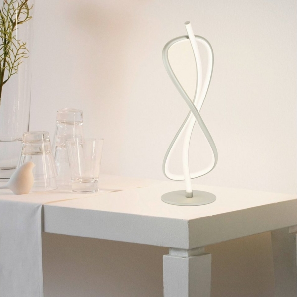 Eglo 97941 LED Tischleuchte NOVAFELTRIA nickel-matt weiß L:16cm B:16cm H:41cm Bild 2