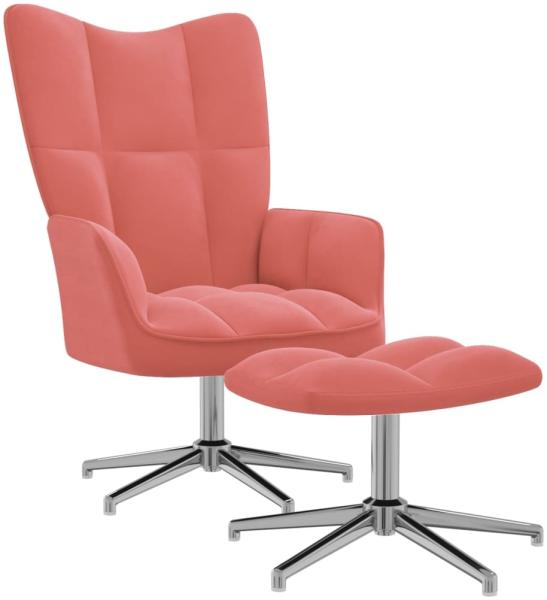 vidaXL Relaxsessel mit Hocker Rosa Samt [328132]