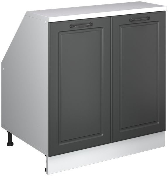 Dachschrägenschrank Rion Anthrazit Landhaus 80 x 81.6 cm mit 2 Türen, Schrankkorpus 60 cm Tiefe Vicco