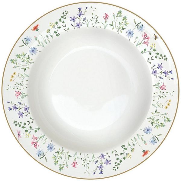 EasyLife Suppenteller Fleurs et Citrons, Spülmaschinengeeignet, Mehrfarbig, Motiv: Zitronen, Höhe: 3.5cm