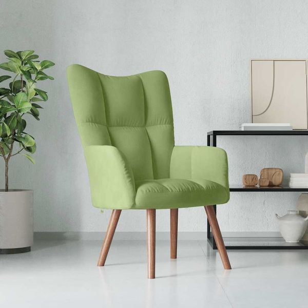 Relaxsessel | Lounge Sessel für Wohnzimmer Hellgrün Samt