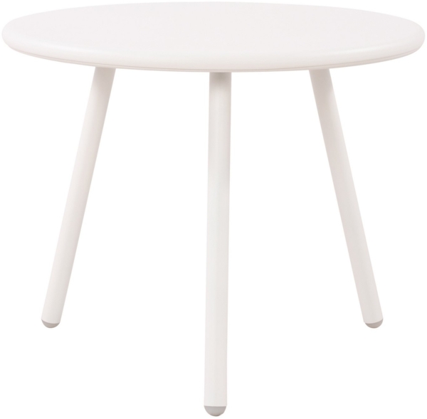 TPFLiving Couchtisch Belin (Tischplatte: Recyceltes Polypropylen, UV-beständig, wetterfest, Gestell: Metall mit E-Coating, rostfrei, mit Bodenschonern), Maße (TxBxH): 50 x 50 x 40cm - Farbe: weiß