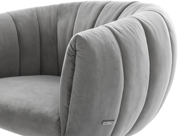 Drehstuhl Jada-Flex Samt Grau Kreuzgestell breit Schwarz 360° drehbar Wippfunktion Taschenfederkern Bild 4