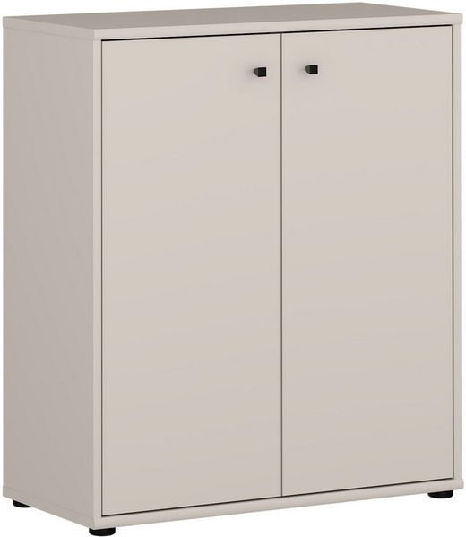 Forte TEMPRA 2 Kommode 70 80, Moderne Kommode 2-türig, Schlafzimmer, Wohnzimmer, Büro, Holzwerkstoff, Kaschmir|Beige, 73,7 cm breit x 85,5 cm hoch x 34,8 cm tief