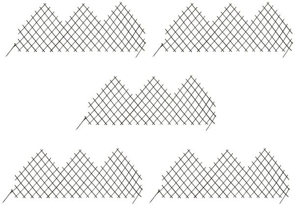 vidaXL Garten-Rankzaun 5 Stk. 170x75 cm Weide 147794