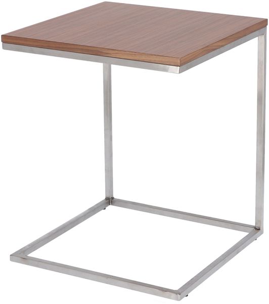 Beistelltisch Flat Edelstahl/Nussbaum 50 x 40 x 40 cm