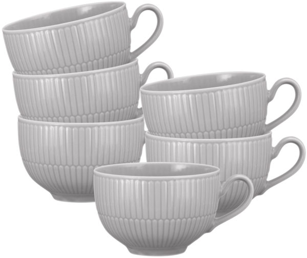 Seltmann Weiden Amina Milchkaffeetasse 0,35 l 6er Set Silbergrau