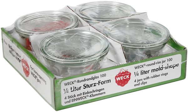 Sturzform-Glas 4er-Tray 1/4 l