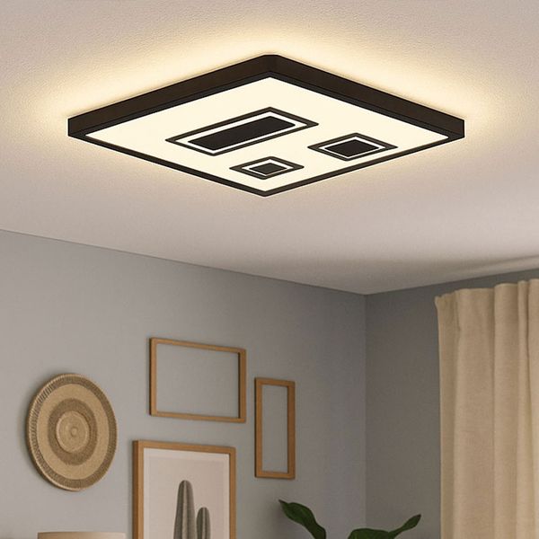 LED Deckenleuchte, schwarz, Backlight, L 42,3 cm