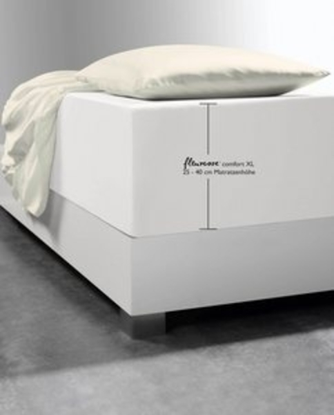 Fleuresse 'Comfort XL' Spannbetttuch, 180x200 - 200x220 cm, bis 40 cm Höhe, naturweiß Bild 5