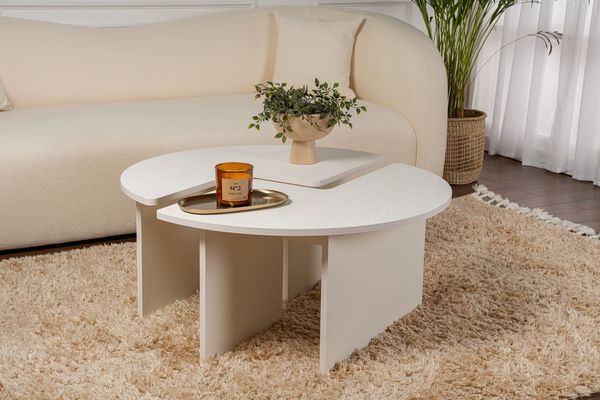 Couchtisch, 'Moira', 41 x 90 x 90, Holzweiß