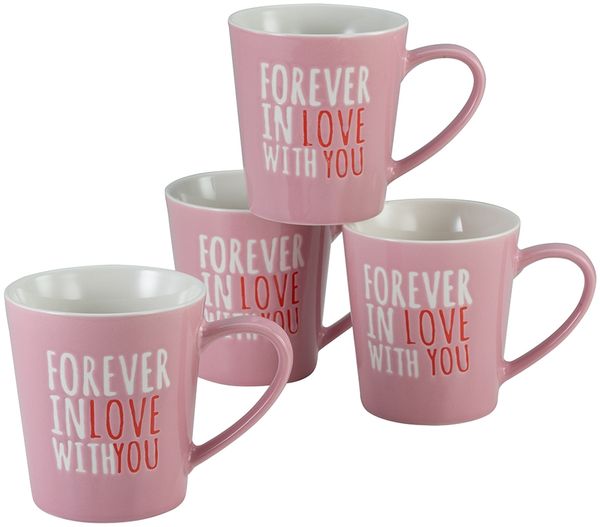 Love Collection Rosa, Kaffeebecher 4-tlg (mo)