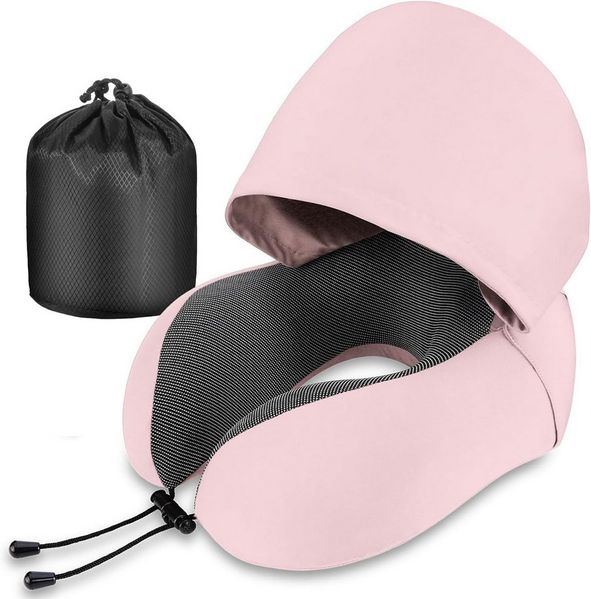 Refined Living Reisekissen Memory Foam,Reisekissen mit Haube,Bequemes Nackenhörnchen mit Haube, für Flugzeug, Auto, Zug, Büro Nackenkissen Reise zum Schlafen, 1-tlg, Reisekissen Nackenkissen Auto Schlafkissen,Nackenstützkissen, Memory-Schaum Reisekisse...