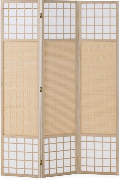 Paravent Raumteiler 3 teilig Bambus Lamellen Shoji Raumtrenner Holz Natur Trennwand Sichtschutz Spanische Wand