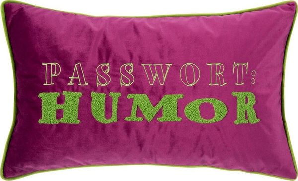 PAD Dekokissen Kissenhülle Letters Humor Green Hot Pink, Spruch, Statement, Schriftzug