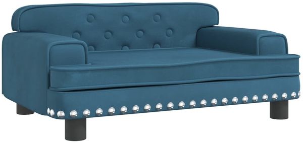 vidaXL Hundebett, Samt blau, 30 x 70 x 45 cm Bild 2