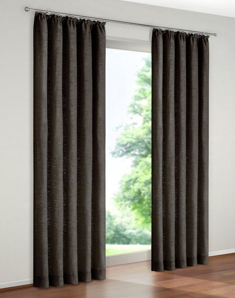 Wirth Vorhang Trondheim B (1 St), Kräuselband, blickdicht, Chenille, nach Maß